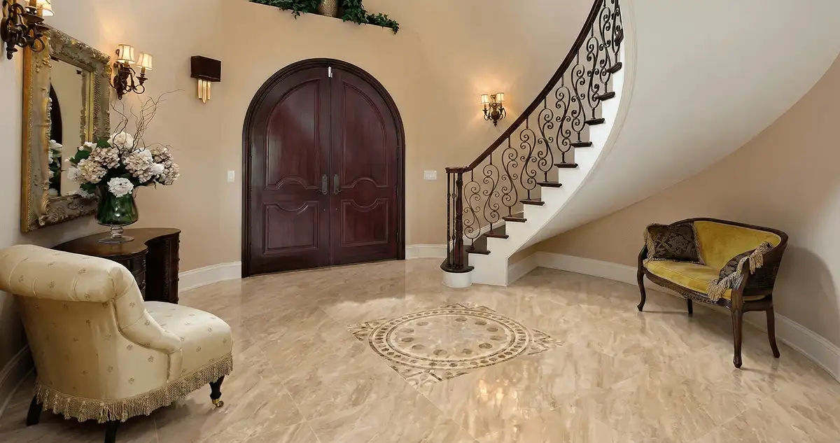 Entrance hall with professionally installed ceramic tile flooring in West Palm Beach FL