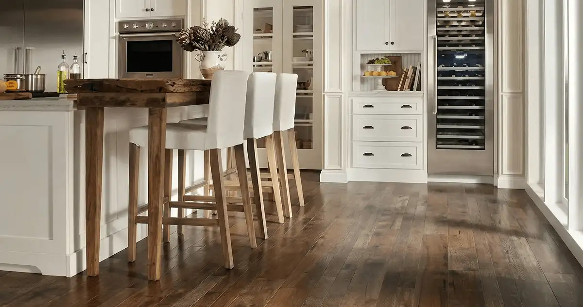 Professionally installed and refinished hardwood flooring in a residential home, showcasing smooth finish and natural wood tones in West Palm Beach, FL